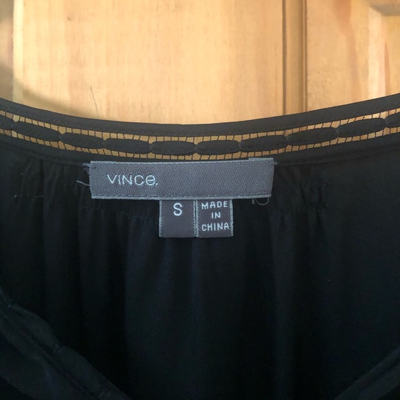 Vince Silk Georgette Smocked Tunic Top - Picture 4 of 8